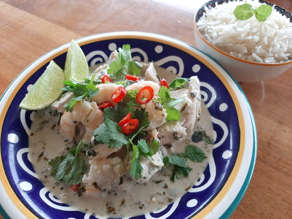 Photo of my 20-minute Thai Fish Curry recipe that uses similar ingredients