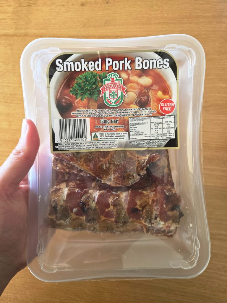 Photo of a packet of smoked pork bones