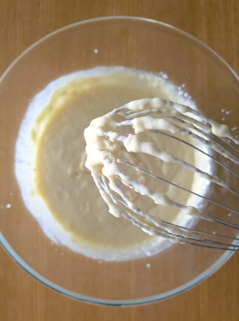 Lumpy thick batter for pancakes 